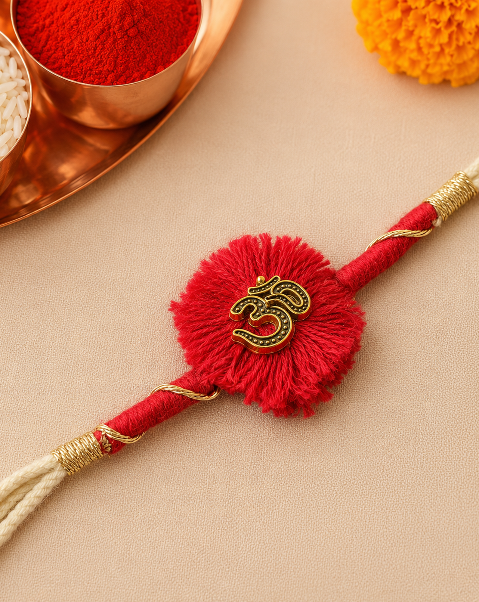 Om Red Thread Traditional Rakhi