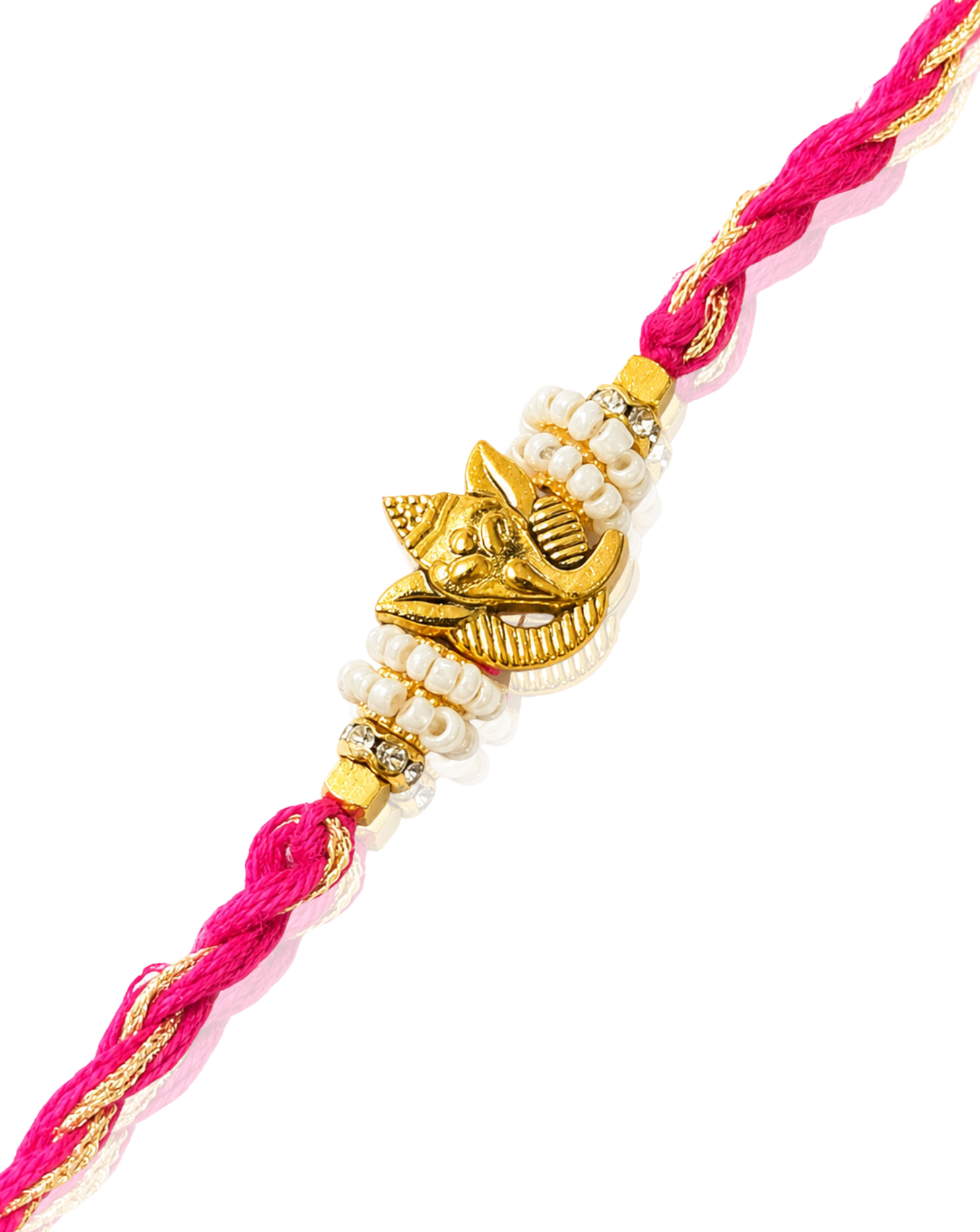 Gold Ganesha Red Traditional Rakhi