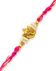 Gold Ganesha Red Traditional Rakhi