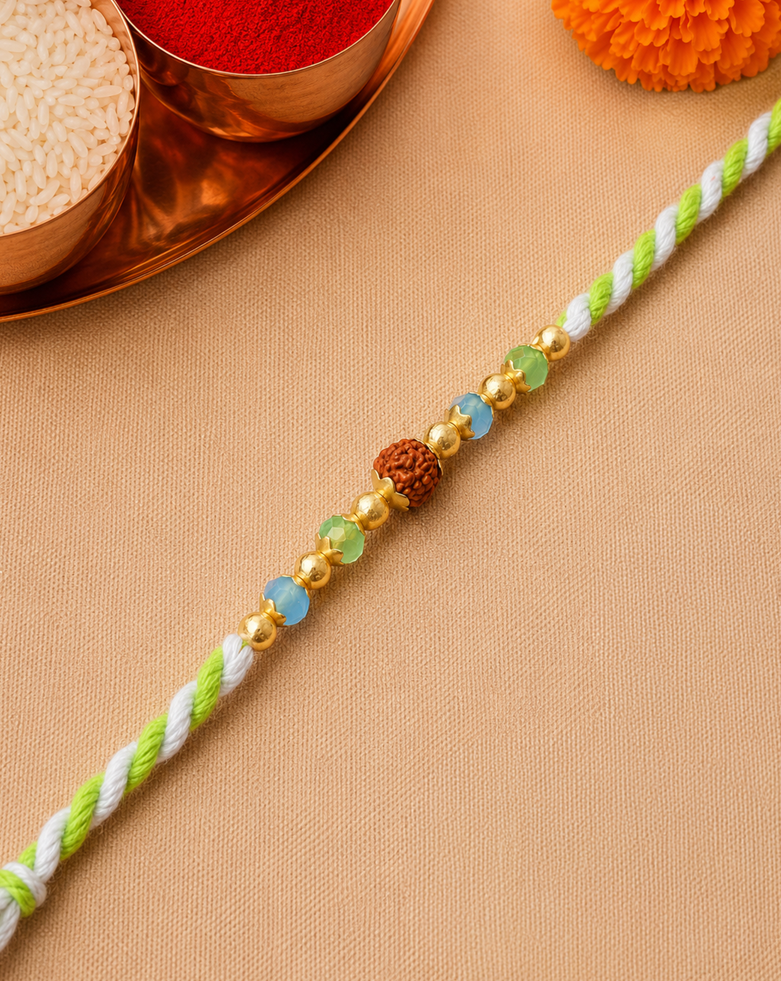 Pearl Maroon Traditional Rakhi