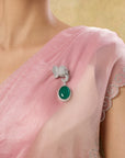 Haathi Panna Zircon Brooch