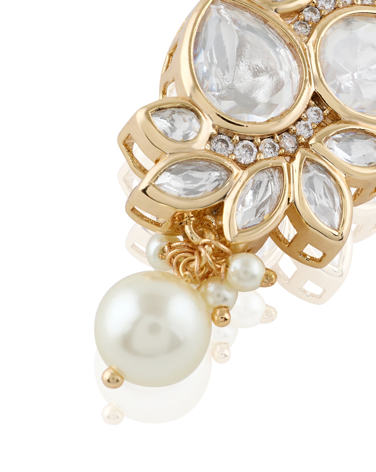 Kundan Pearl Drop Brooch