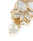 Kundan Pearl Drop Brooch