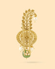 Pearl Emerald Kundan Kalgi Brooch