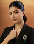 Square Emerald Kundan Brooch