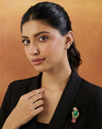 Emerald Parrot Zircon Brooch