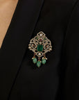 Traditional Emerald Kundan Brooch