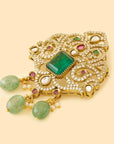 Traditional Emerald Kundan Brooch