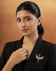 Zircon Swan Brooch