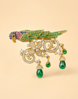 Zircon Parrot Brooch