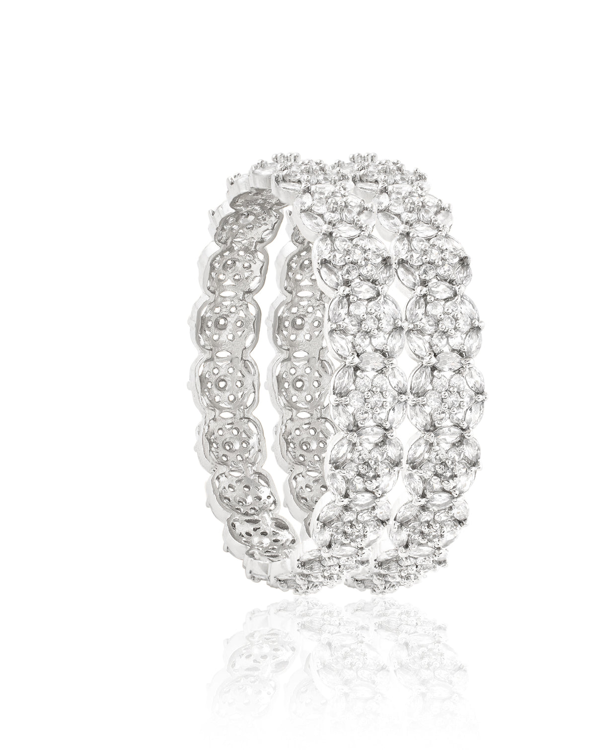 Zircon Floral Bangle Set