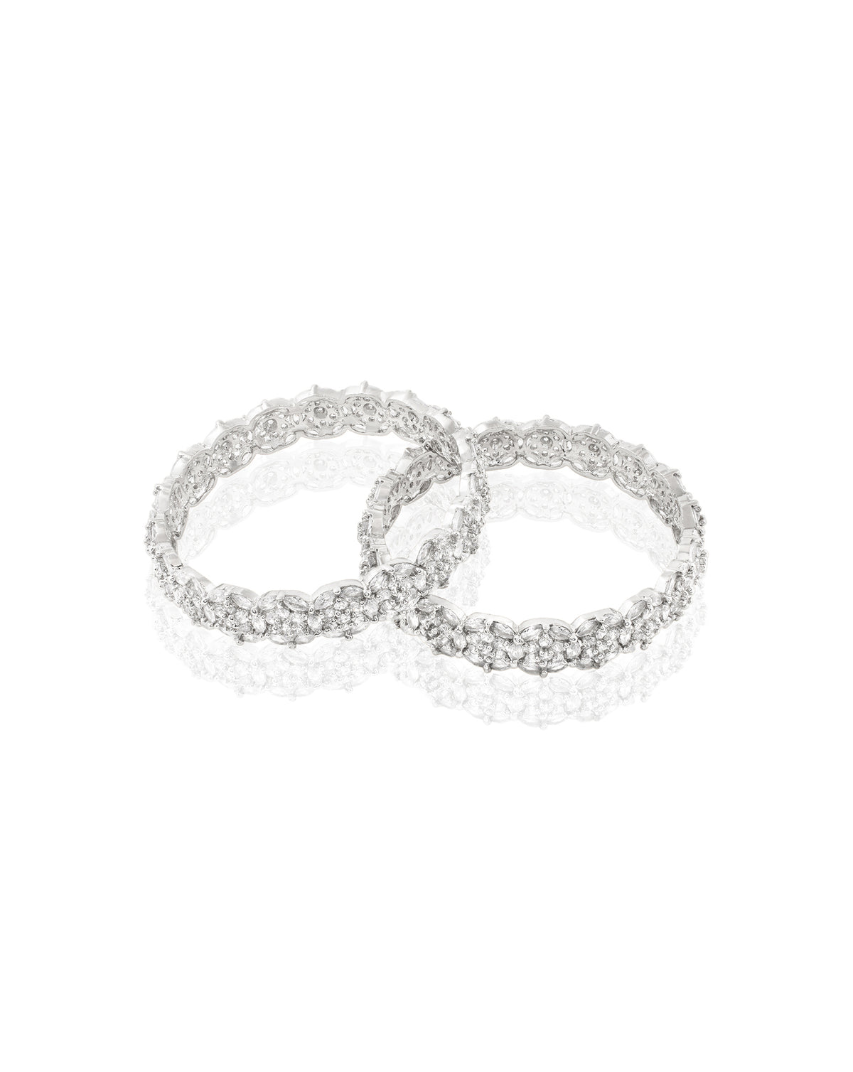 Zircon Floral Bangle Set
