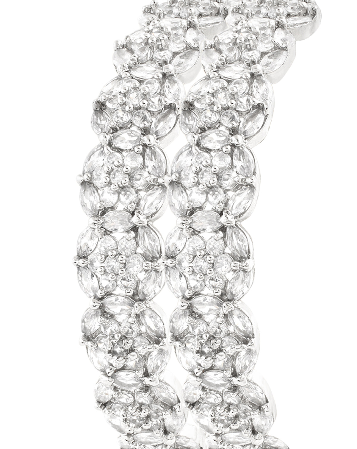 Zircon Floral Bangle Set