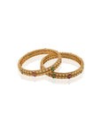 Gold Rozana Temple Bangles