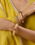 Pearl Temple Statement Bangles