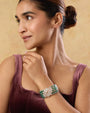 Zircon Green Leaf Statement Bracelet