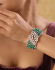 Emerald Zirconia Cuff Bracelet