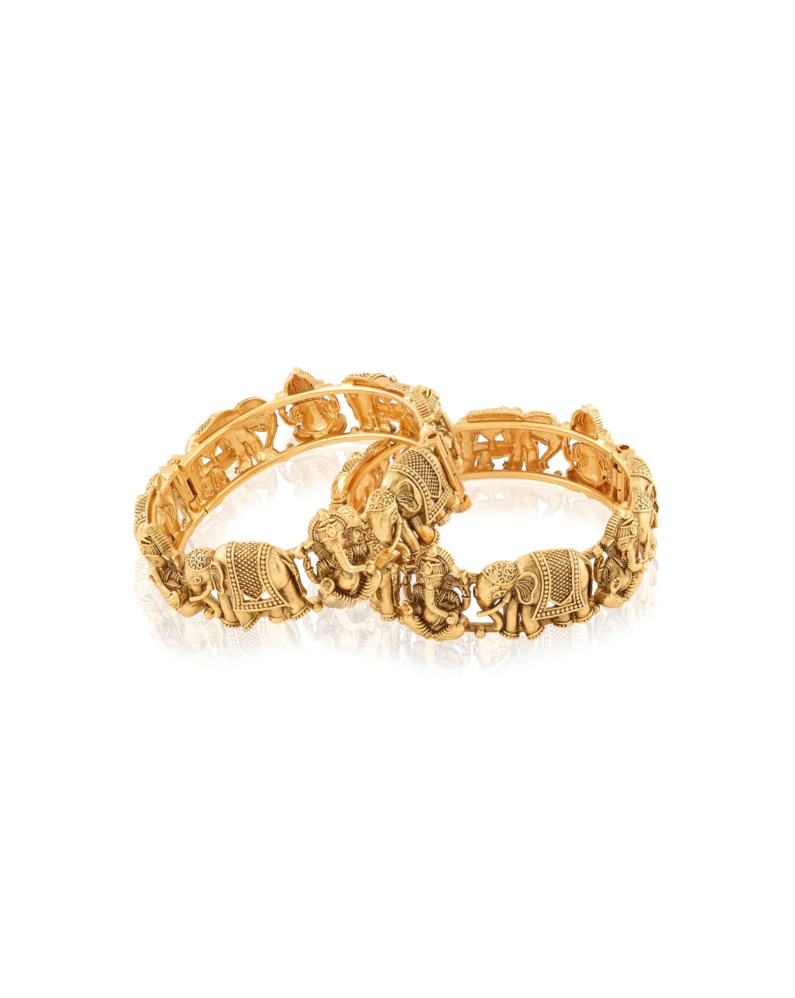 Gold Ganesha Temple Bangles