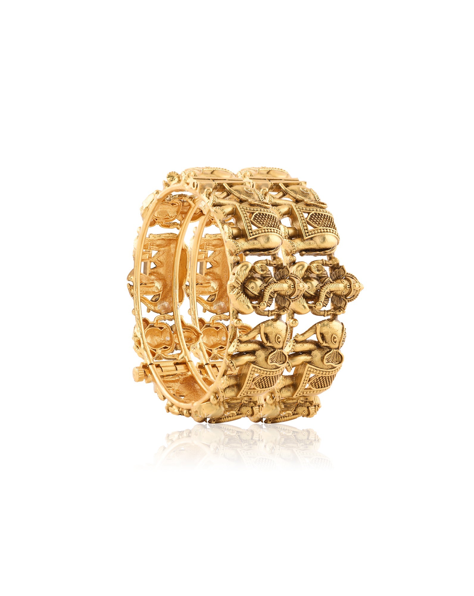 Gold Ganesha Temple Bangles