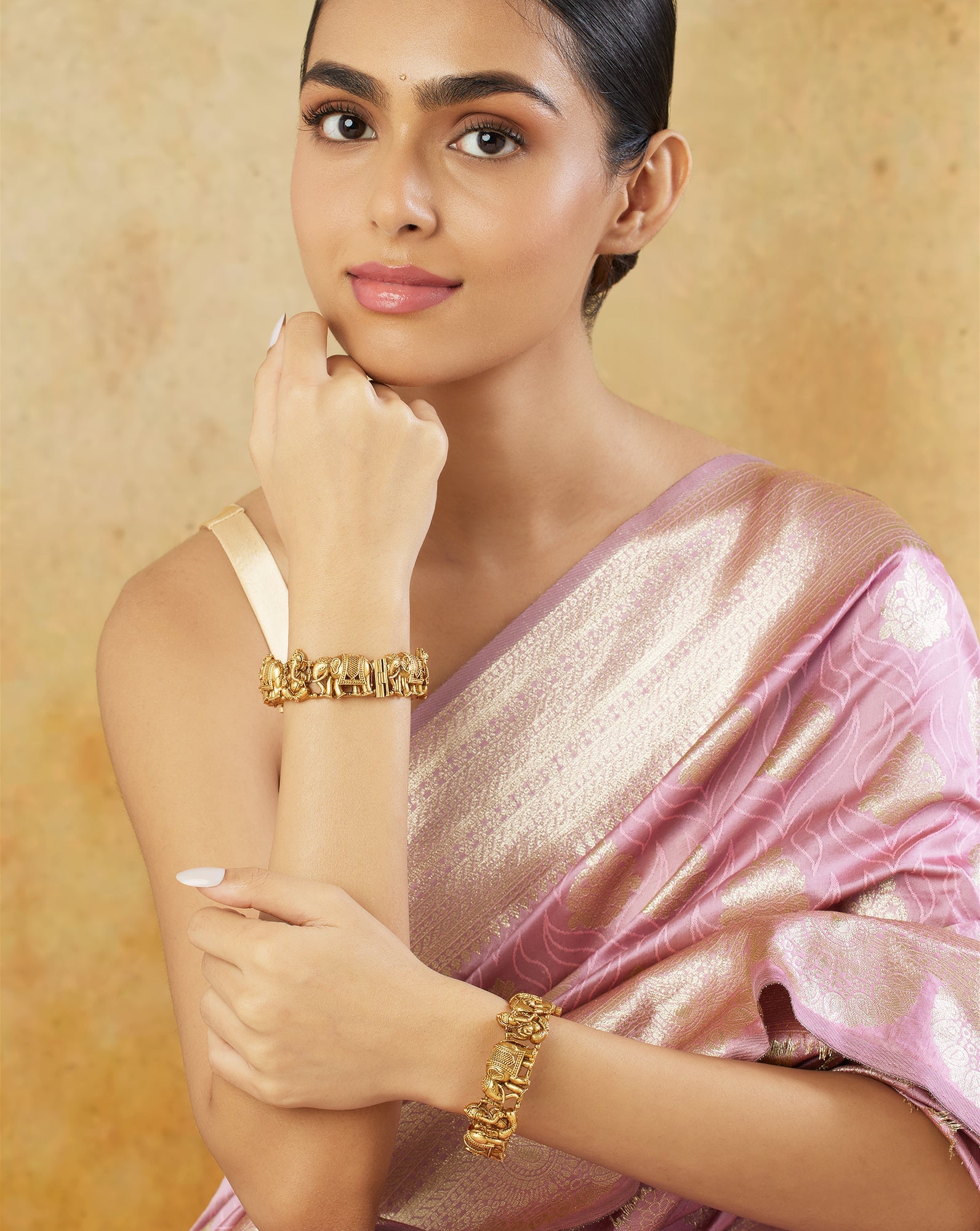 Gold Ganesha Temple Bangles