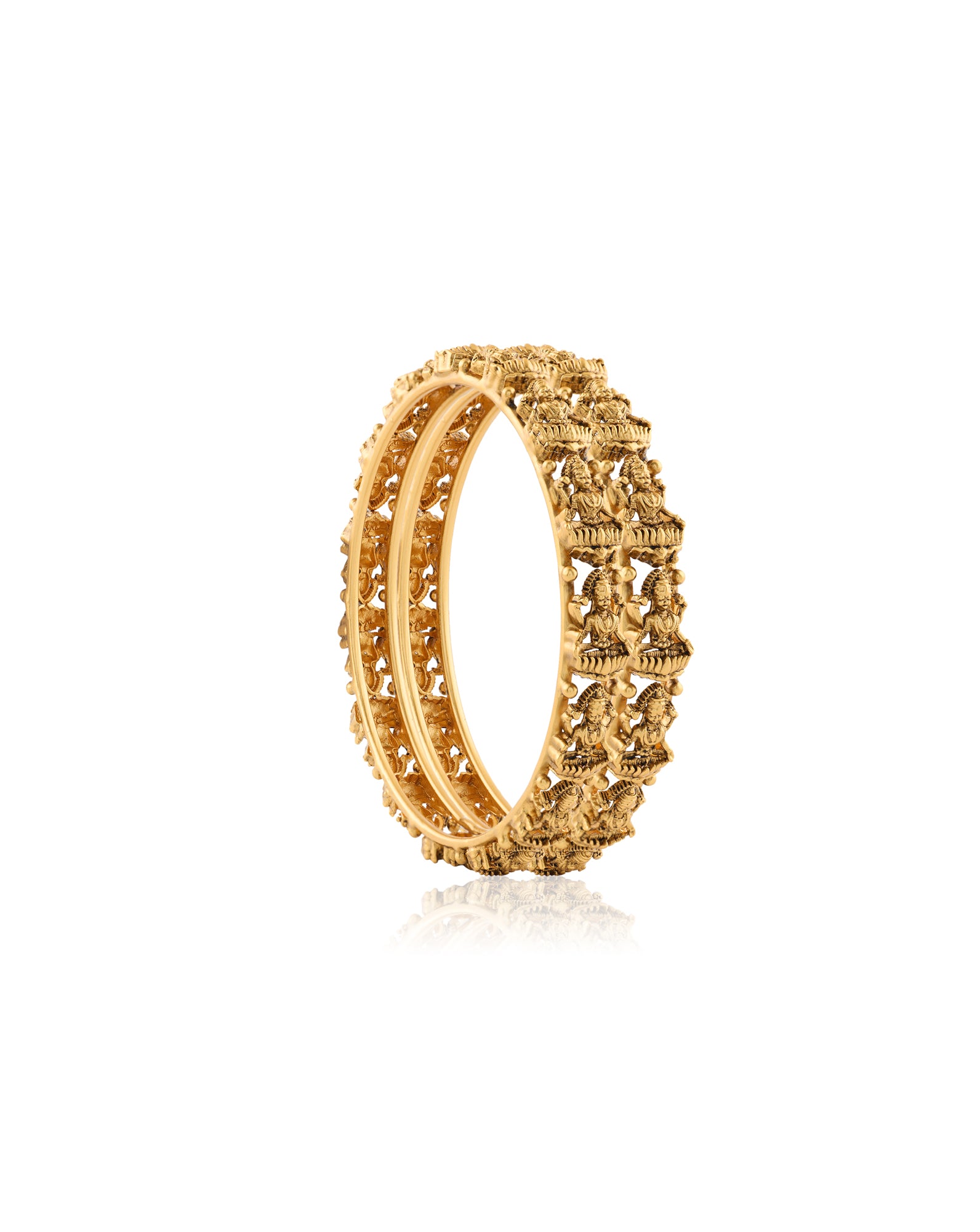Laxmi Gold Temple Bangle Set