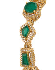 Green Kundan Polki Geometric Bracelet