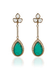 Heera Panna Statement Dangler Earrings