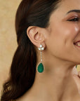 Heera Panna Statement Dangler Earrings