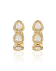 Polki Kundan Statement Hoop Earrings