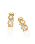 Polki Kundan Statement Hoop Earrings