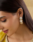 Polki Kundan Statement Hoop Earrings