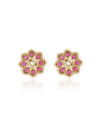 Kundan Polki Phool Stud Earrings