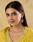 Polki Kundan Pearl Dangler Earrings