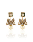 Polki Kundan Pearl Dangler Earrings