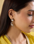 Kundan Polki Mor Dangler Earrings