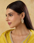 Polki Kundan Festive Hoop Earrings