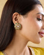 Gold Kundan Polki Tyohar Stud Earrings