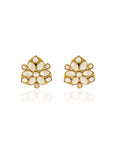 Polki Kundan Trikone Stud Earrings