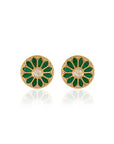 Green Polki Kundan Earrings