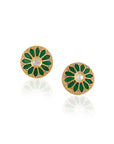 Green Polki Kundan Earrings