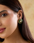 Green Polki Kundan Earrings