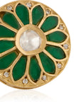 Green Polki Kundan Earrings