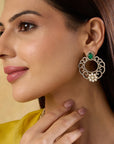 Kundan Polki Filigree Stud Earrings