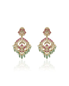 Polki Kundan Festive Chaandbaali Earrings
