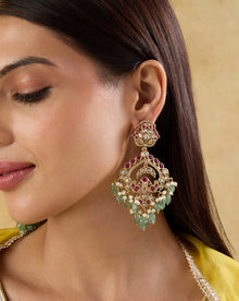 Polki Kundan Festive Chaandbaali Earrings