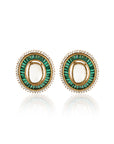 Heera Panna Stud Earrings