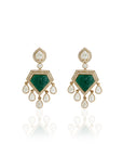 Kundan Polki Trikone Earrings