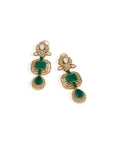 Green Kundan Polki Statement Earrings