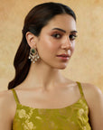 Heera Panna Statement Earrings