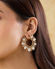 Kundan Front Back Hoop Earrings